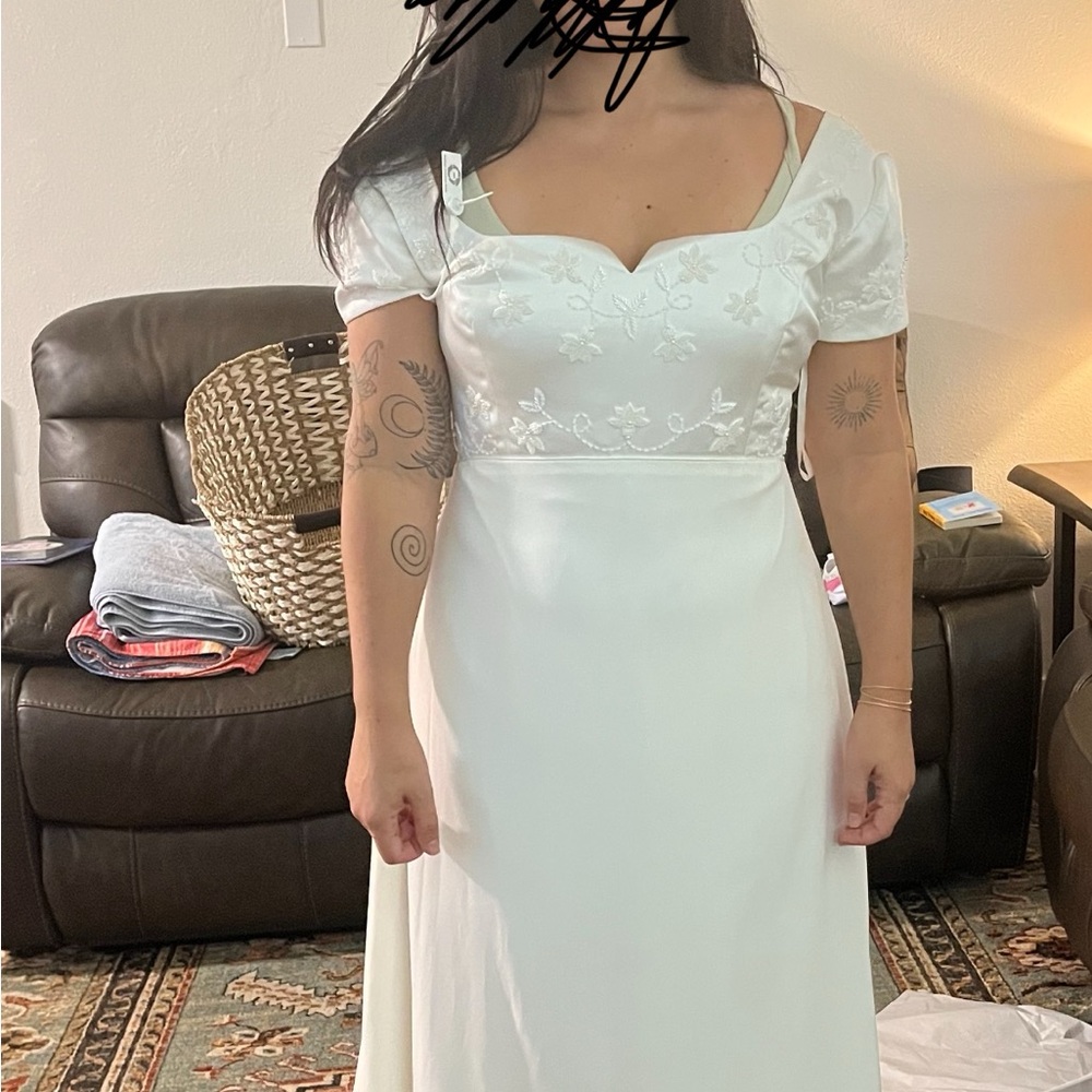 Elegant White Embroidered Dress